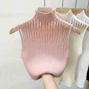 Camicetta Casual Senza Maniche da Donna, Top Traspirante Stile Occidentale per Donne e Ragazze, Canotta a Collo Alto in Rete, Taglia Unica - Product Image 3