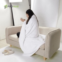 Prosub Super Doux Polaire Sherpa Bébé Couvertures Sublimation Blancs Impression Personnalisée Photo Double Couche Sublimation Jeter Couverture
