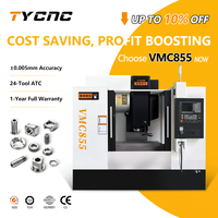 Centre d'usinage vertical CNC VMC855 à 3 axes avec broche BT40 pour métaux, certifié CE, à prix abordable