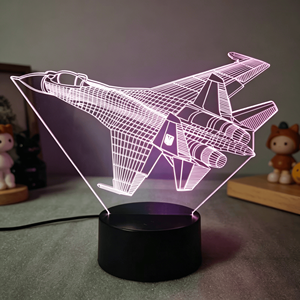 Colorful Changing <b>LED</b> Night Lamp 3D Table <b>Light</b> with Double Color Base Luminous Acrylic Lamp for Kids Bedroom Room Decoration - Product Image 5