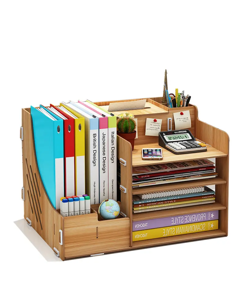 Desktop Receiving Box A4 Paper und Book Folder Pen Cylinder Drawing Paper Towel Stationery Shelf Student Dormitory Artifacts