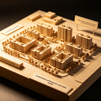 Service d'impression 3D Chine : Modèles architecturaux de table de sable, plans de propriétés personnalisés, paysages, restauration haute précision