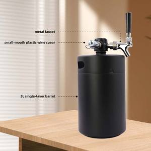 Küçük ağız plastik şarap mızrak dağıtıcı sistemi ile 5l Mini bira varil Growler <span class=keywords><strong>CO2</strong></span> bira Metal musluk - Product Image 6