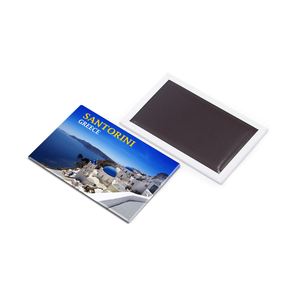 Imán de nevera con diseño personalizable, recuerdo griego en resina 3D, adorno de Santorini. - Product Image 4