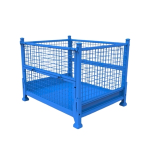 Cage en acier pliable de chariot à cargaison de transport de boîte de chiffre d'affaires en métal de conteneur pour le stockage de bouteille de vin de fournisseur d'usine - Product Image 3