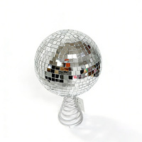 Tour de boule disco en verre artisanal durable de 25 centimètres de haut pour la Saint-Valentin, le Nouvel An, Pâques, les fêtes de Noël