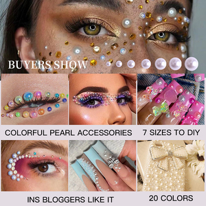 Échantillon gratuit : 7 grilles de perles demi-rondes de tailles assorties, strass à dos plat, bijoux, décoration d'art d'ongles 3D DIY, matériau en résine - Product Image 5