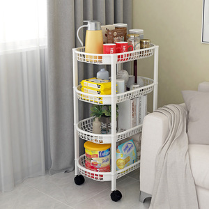 Étagère de rangement ovale en plastique 60x70cm, autoportante, pour salle de bain, organisateur multi-niveaux - Product Image 4