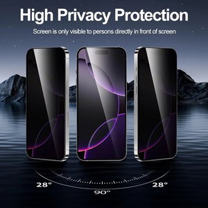 ฟิล์มกันรอยแบบป้องกันการมองเห็นจากด้านข้าง OEM APEI 2.5D 28 องศา สำหรับ 17 Pro กระจกนิรภัย 9H หนา 0.33 มม. ป้องกันรอยนิ้วมือ - Product Image 4