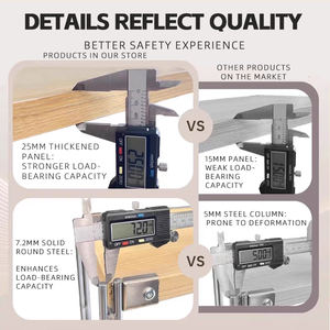 Étagère de rangement multifonctionnelle en bois et en acier pour four à micro-ondes, étagères réglables, panier à légumes et à fruits de cuisine, chariot d'îlot de cuisine - Product Image 5
