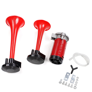 Kompresör ile Xuzhong çift trompet hava <span class=keywords><strong>Horn</strong></span> 12V 125db kiti kırmızı araba hoparlörü evrensel hava süspansiyon kiti römork için evrensel-