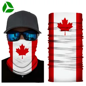 Individuelles Logo Länderflagge Sport multifunktionale Kopfbedeckung Rohr nahtlose Bandanas Gesichtsmaske Schal Gesicht Nacken Gaiter