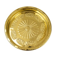 Plat de service et de Pooja traditionnel en laiton de qualité supérieure, grand format, authentique, fait main et robuste
