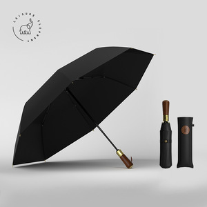 Paraguas soleado extragrande de gama alta, paraguas plegable de negocios de elefante de ocio moderno, paraguas con mango de madera maciza completamente automático - Product Image 6