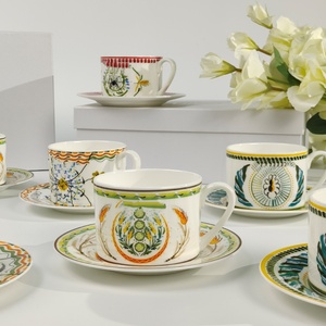 Star Series Retro Hand-Painted Ceramic <b>Cup</b> <b>Set</b> Four Pieces for Black Tea Coffee Afternoon Tea High Aesthetic for Gift - Product Image 3