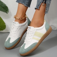 Nouvelles chaussures de skate décontractées grande taille pour femme, collection Printemps 2025, style rétro, bicolores, blanches