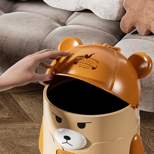 صندوق قمامة بلاستيكي للتخزين المكتبي غطاء قبعة من السيلدر المنزلي صندوق قمامة مزدوج عالي المستوى يمنع الرائحة PP - Product Image 5