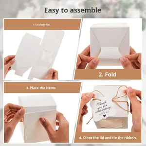 Harga grosir indah persegi transparan kemasan bunga boneka pot tanaman hadiah tas kue panggang barang kotak kardus - Product Image 2