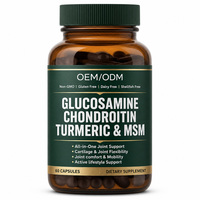Capsules de Glucosamine, Chondroïtine, MSM et Curcumine (Curcuma) sous Marque Blanche OEM pour la Santé Articulaire, la Flexibilité et le Soutien du Cartilage