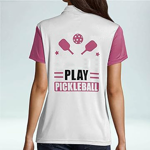 Camiseta de Pickleball Personalizada para Mujer, Ropa Deportiva Estampada por Sublimación, Camiseta de Polo Divertida para Pickleball, Camiseta de Pickleball de Poliéster - Product Image 3