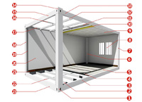 Maison préfabriquée en conteneur, maison modulaire en acier, mini-maison portable, cabane préfabriquée, maison mobile pour chantier de bureau