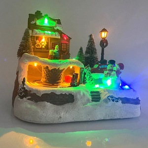 Villaggio Natalizio in Offerta, Decorazione Natalizia in Resina, Regali Artigianali, Casa di Natale con LED, Decorazione per la Casa - Product Image 2