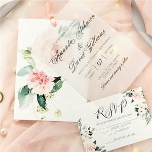 Cartes de <span class=keywords><strong>menu</strong></span> personnalisées de luxe pour mariage, découpées au laser, avec estampage à chaud doré, personnalisées avec des enveloppes fleuries, Casamento - Product Image 4