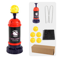 Ensemble de machine à lancer de baseball réglable pour enfants, pour entraînement individuel au frappeur avec batte, 3 balles, sac de rangement, pratique en extérieur
