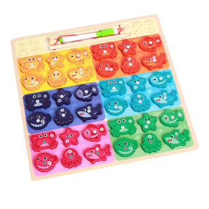 Tabla de Pesca de Madera, Juguete Educativo para el Reconocimiento de Colores, Material Didáctico para Niños, Clasificación, Motricidad Fina - Product Image 3