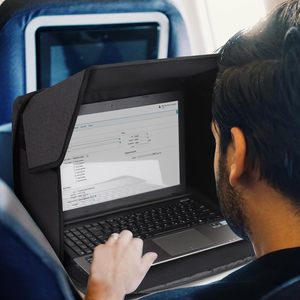 Laptop Sunshade Privacy Cover Foldable Portable Protective Case Black Oxford Cloth Anti Glare For Laptop Use - Product Image 2