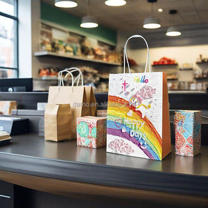 Bolsas de regalo de papel <span class=keywords><strong>azul</strong></span> oscuro para compras de comestibles, 5x5, diseño de bolsa de papel <span class=keywords><strong>azul</strong></span> marino elegante, <span class=keywords><strong>precio</strong></span> minorista para embalaje de bebidas - Product Image 3