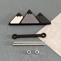 Autocollants décoratifs de protection de carrosserie en ABS pour emblème de calandre avant de voiture, design montagne, tricolores, haute qualité, installation facile