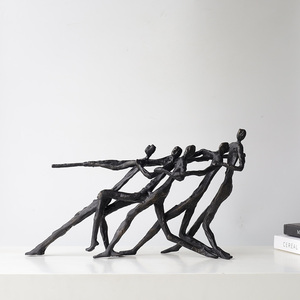 ของตกแต่งบ้านสไตล์วินเทจ รูปนักดึงเชือก ทำจากโลหะผสมสีดำ สำหรับโอกาสพิเศษ ยี่ห้อ EvelynLivingroom - Product Image 2