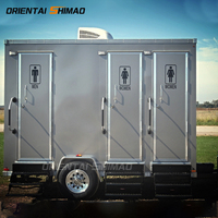 Toilettes portables intégrées pour les sites touristiques en plein air, protection de l'environnement, conteneur public, douche mobile pour le camping