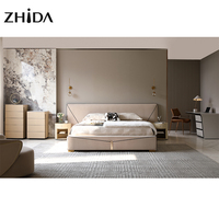 Meubles Foshan chambre adulte design de luxe cadre en bois lit King Size meubles de chambre d'hôtel grand lit doux confort en cuir