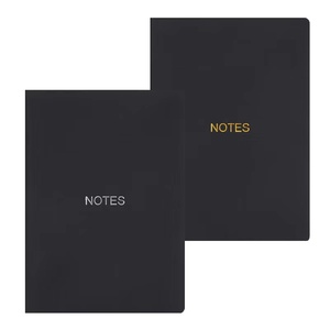 Hardcover A5 <strong>Notebook</strong> with 100 Sheets Black PU Faux Leather Cover Soft Paper Journal Conferences <strong>Lined</strong> Pages Engraved Logo - Product Image 5