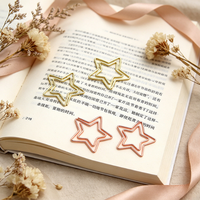 Clips de papier créatifs en métal, mignons, pour l'été, marque-pages étoiles, étiquettes de page pour le bureau, cadeaux de papeterie