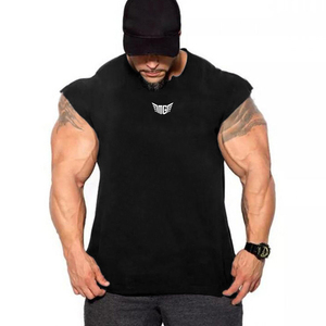 Camiseta Deportiva de Manga Corta para Hombre, de Algodón, Color Sólido, con Logotipo Personalizado, Venta al Por Mayor - Product Image 1