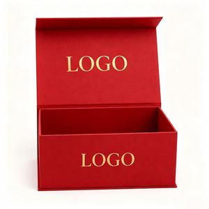Boîte d'emballage en papier avec fermeture magnétique, logo personnalisé, boîte cadeau rigide pour vêtements, insert en mousse, carton de luxe, laminage mat, paillettes - Product Image 1