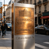 Broches personnalisables, épingles gravées sur mesure avec texte et logo, plaque d'identification professionnelle, étiquette en acier, plaque d'adresse, décoration de porte de maison