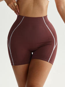 <span class=keywords><strong>Shorts</strong></span> de Yoga Personalizados sin Costuras con Bloques de Color de Lulu para Mujer, Pantalones de Yoga con Cintura de Durazno, Secado Rápido, Deportivos, Fitness, Tres Partes, Control de Abdomen - Product Image 3