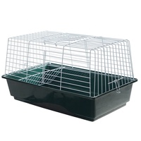 Cage d'élevage pour lapins en fer de taille moyenne, design écologique, plateau en plastique, boîte à fermeture éclair, utilisation intérieure/extérieure toutes saisons, 25 lb