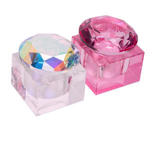 أظافر زجاجية شفافة مربعة أداة فنية أكريليك فرشاة منظف Dappen لغسيل الأطباق الزجاجية قلم غسيل كريستال - Product Image 5