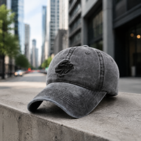 Casquette de baseball personnalisée en sergé 100 % coton, effet vieilli, non structurée, profil bas, 6 panneaux, visière incurvée, style sportif