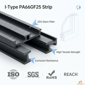 Perfil de Barrera Térmica Tipo I de Poliamida PA66GF25 de Alta Precisión para Sistemas de Puertas y Ventanas de Aluminio con Eficiencia Energética - Product Image 1
