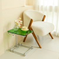 Table basse en acrylique colorée de haute qualité, style minimaliste, avec axe optique, pour la maison et l'hôtellerie