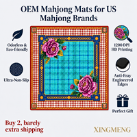 Tapis de Mahjong Antidérapant en Caoutchouc à Motif Personnalisé RECESS and RACKS, Nouvelle Arrivée Direct Usine Bama, Idéal pour les Jeux de Table en Famille et les Réunions de Fêtes