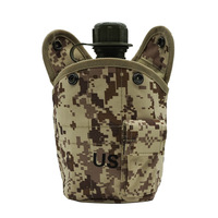 Ensemble de trio de bouteilles d'eau de combat de style américain avec équipement de survie de randonnée