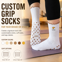 Chaussettes de yoga et de Pilates personnalisables à volants, antidérapantes et absorbantes pour femmes, marque Studio
