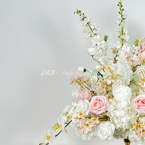 Bola de flores barata de alta calidad, bolas de flores de color rosa pálido blanco para boda, centros de mesa para decoración de boda - Product Image 5